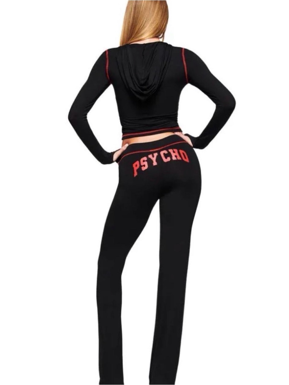 I.AM.GIA Black Track Pants with Pink 'PSYCHO' Graphic top and bottoms